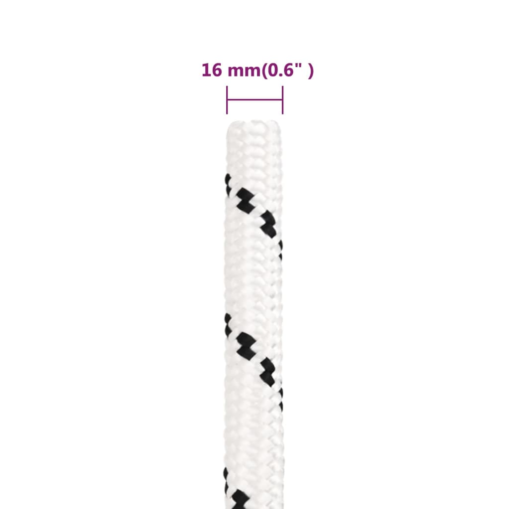 Pleteni brodski konop bijeli 16 mm x 50 m poliesterski