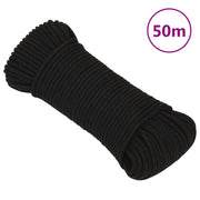 Radno uže crno 4 mm 50 m poliestersko