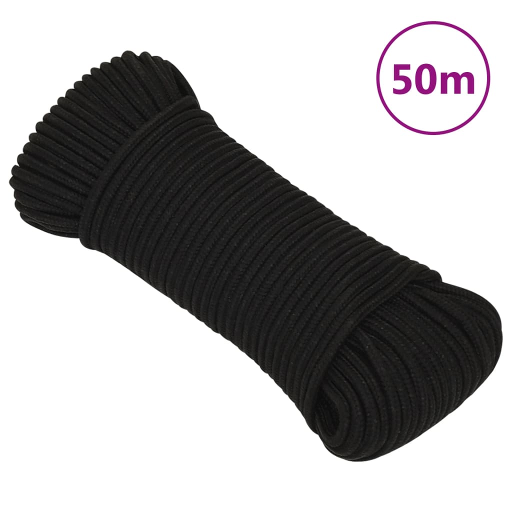 Radno uže crno 4 mm 50 m poliestersko