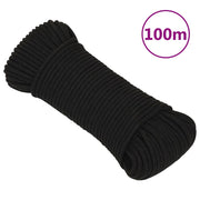 Radno uže crno 4 mm 100 m poliestersko