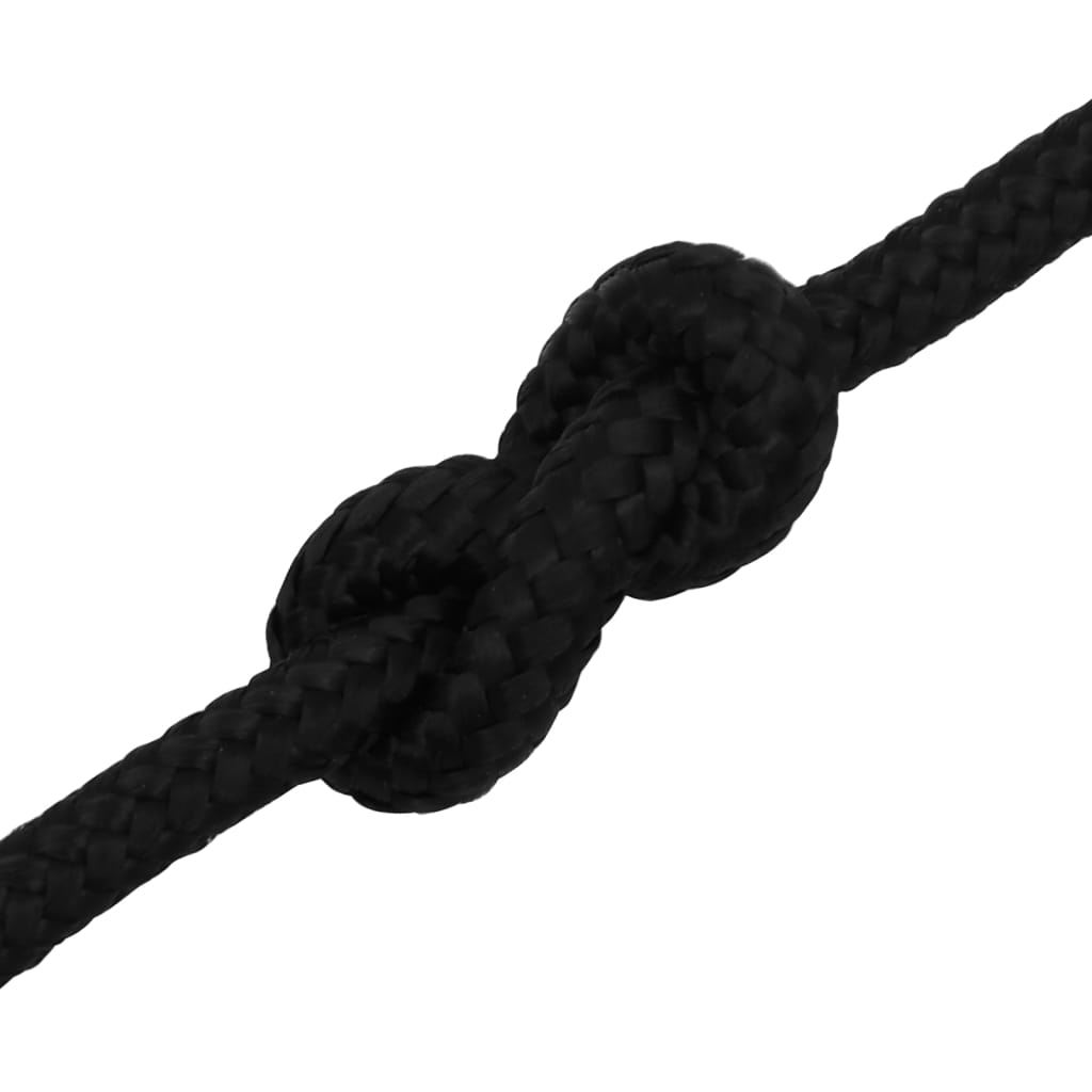 Radno uže crno 6 mm 25 m poliestersko