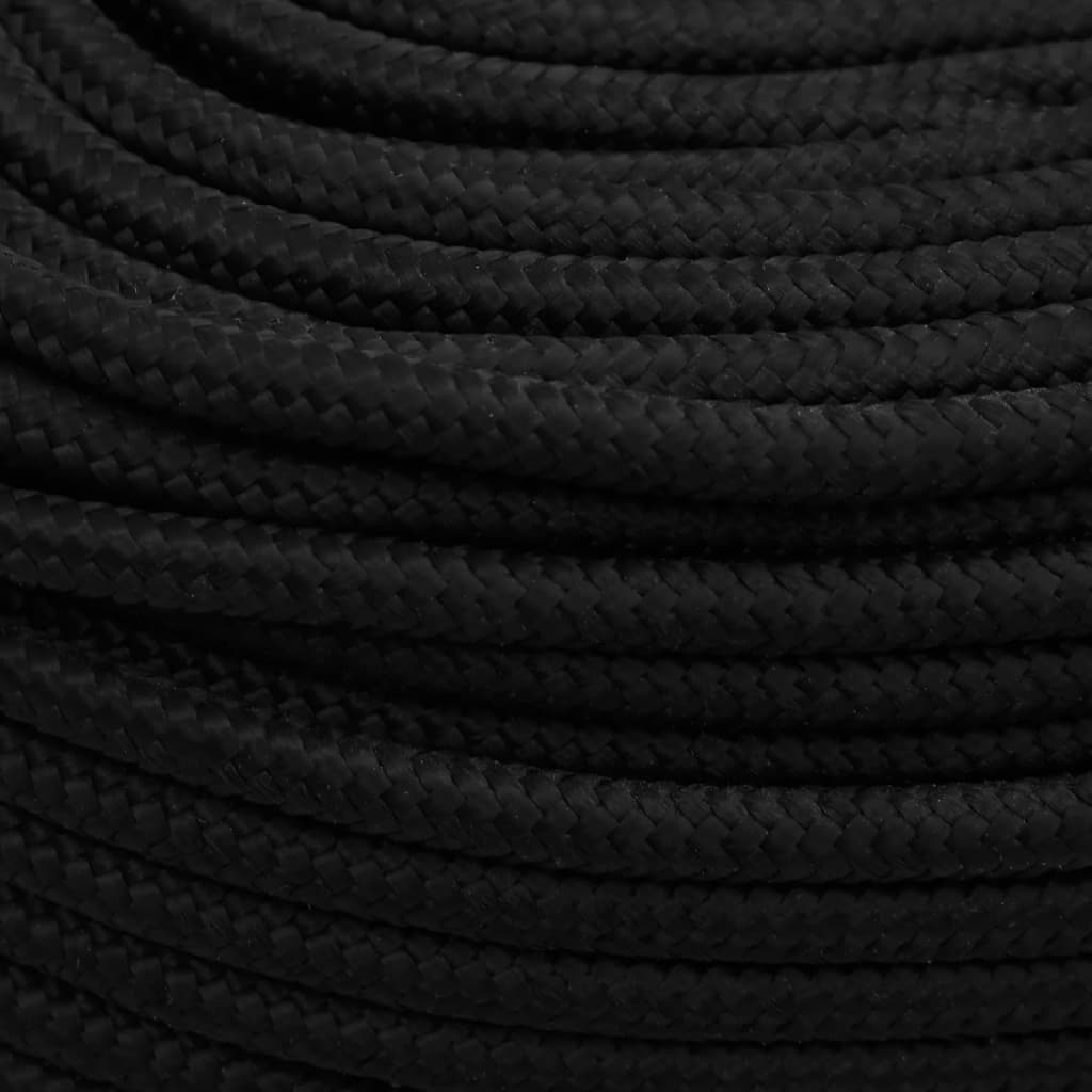 Radno uže crno 6 mm 50 m poliestersko