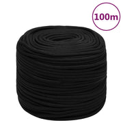 Radno uže crno 6 mm 100 m poliestersko
