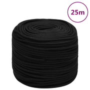 Radno uže crno 8 mm 25 m poliestersko