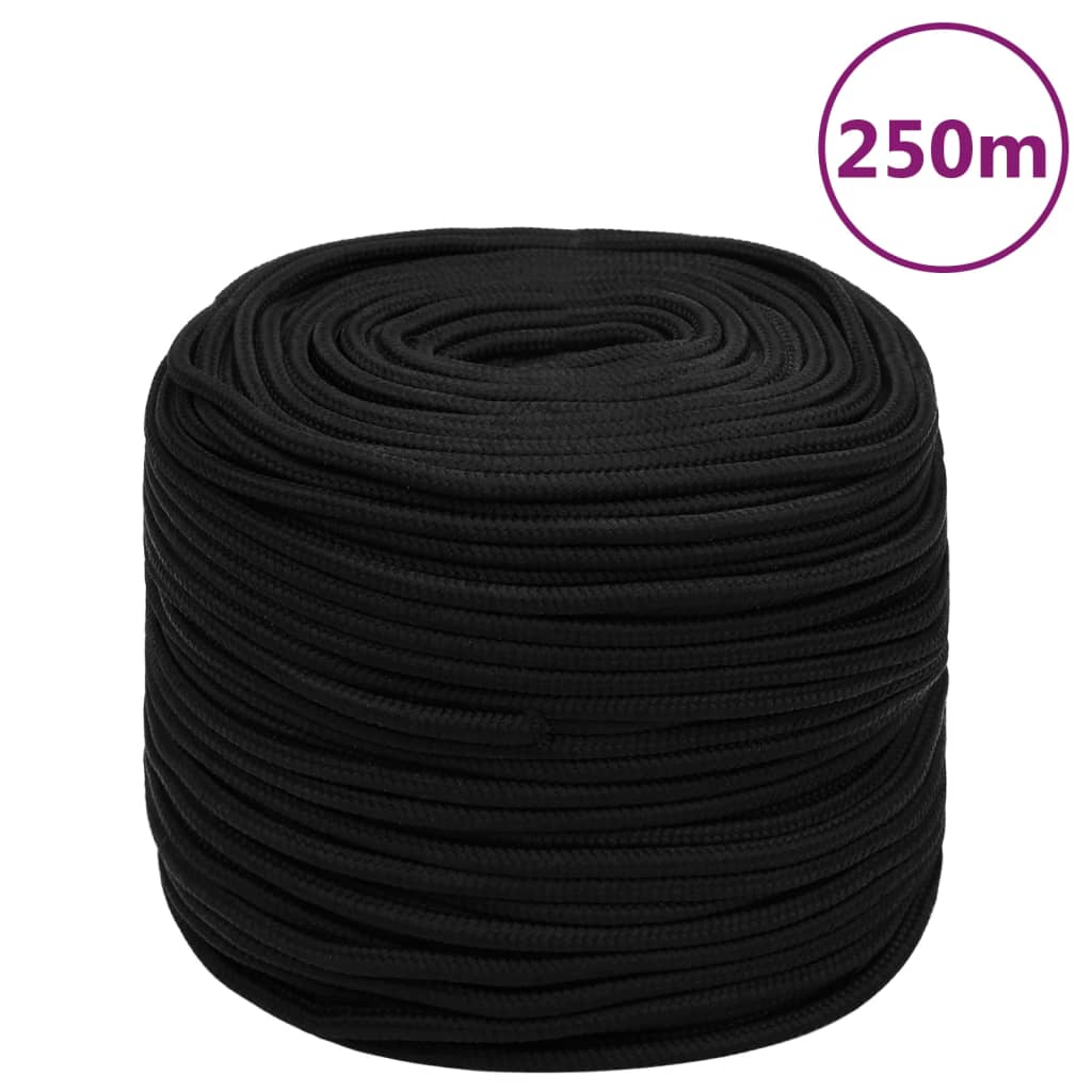 Radno uže crno 8 mm 250 m poliestersko