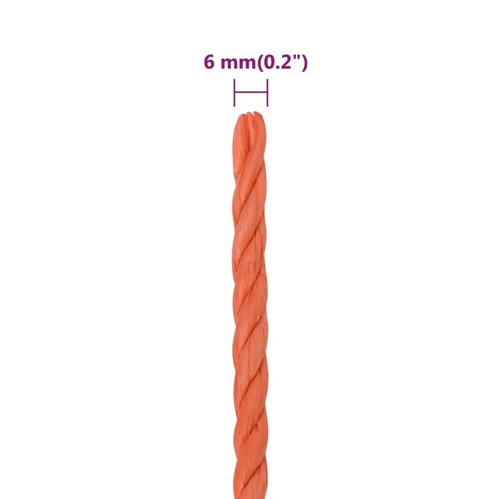 Radno uže narančasto 6 mm 50 m od polipropilena
