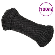Radno uže crno 3 mm 100 m od polipropilena