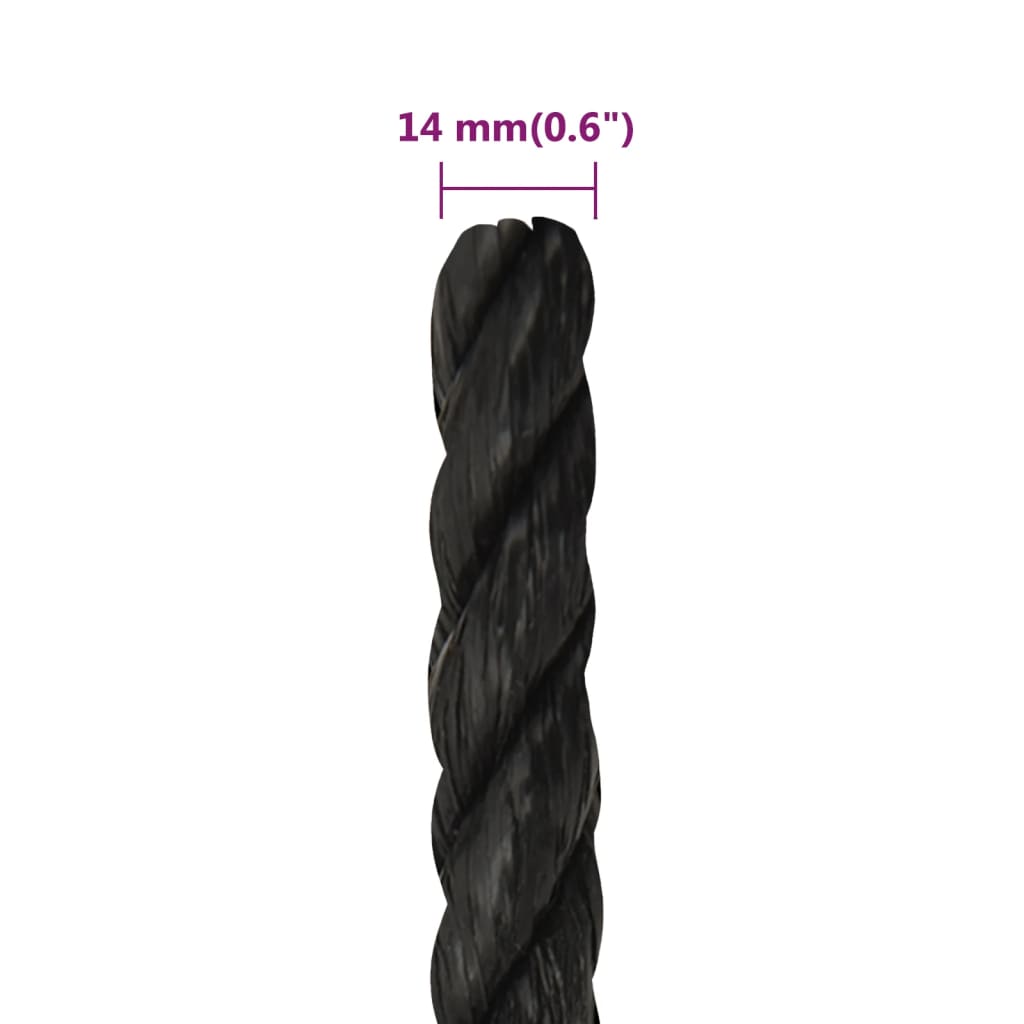 Radno uže crni 14 mm 25 m od polipropilena
