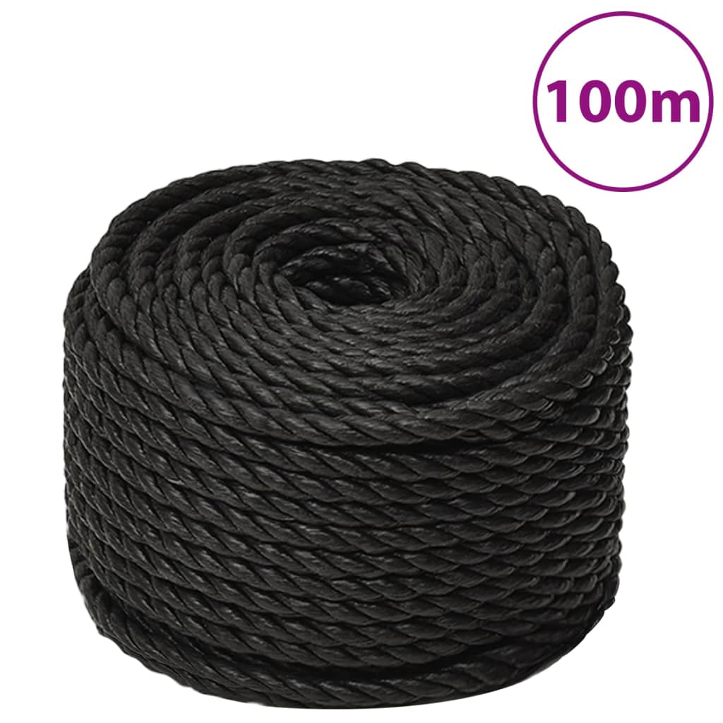 Radno uže crno 20 mm 100 m od polipropilena