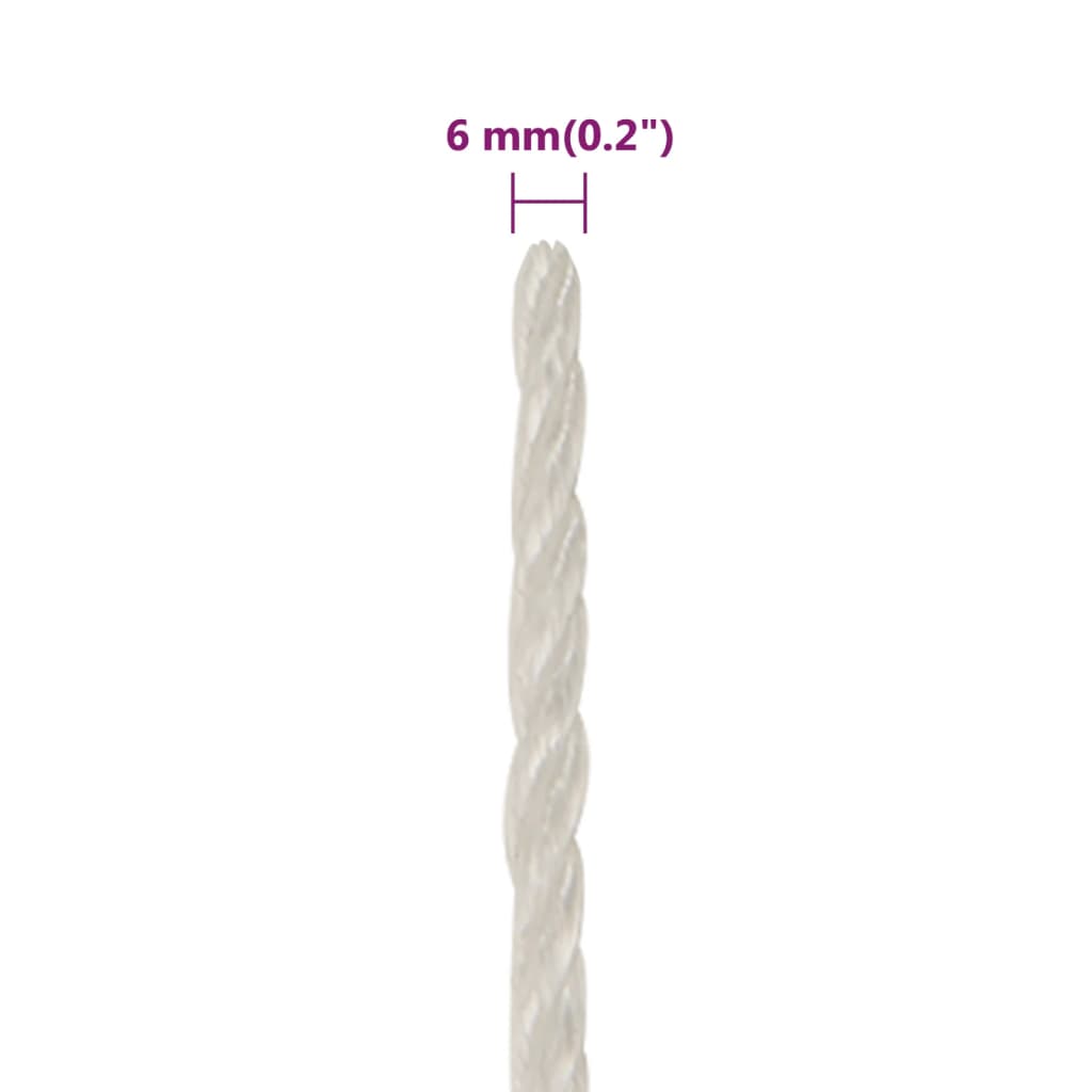 Radno uže bijeli 6 mm 250 m od polipropilena