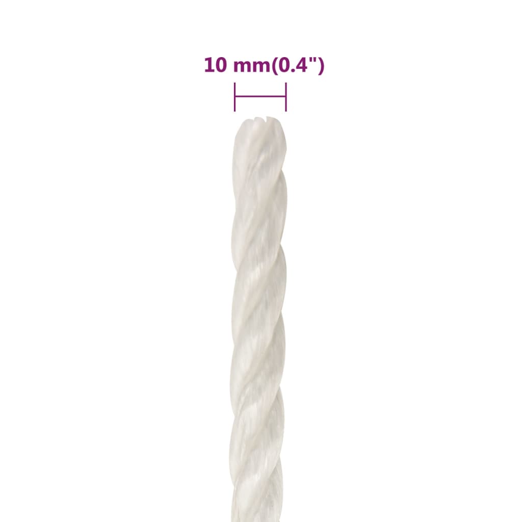 Radno uže bijeli 10 mm 50 m od polipropilena