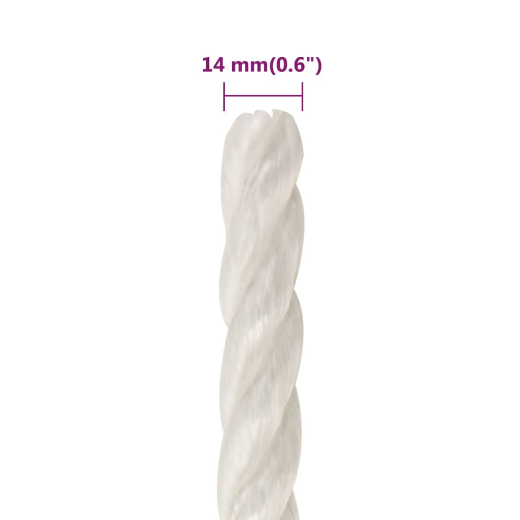 Radno uže bijeli 14 mm 25 m od polipropilena