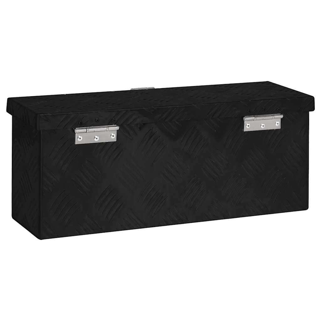 Kutija za pohranu crna 50x15x20,5 cm aluminijska