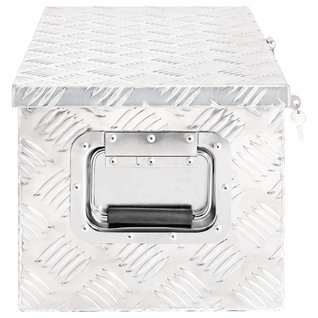 Kutija za pohranu srebrna 70 x 31 x 27 cm aluminijska