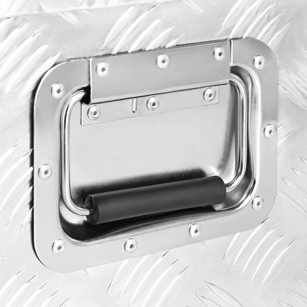 Kutija za pohranu srebrna 70 x 31 x 27 cm aluminijska