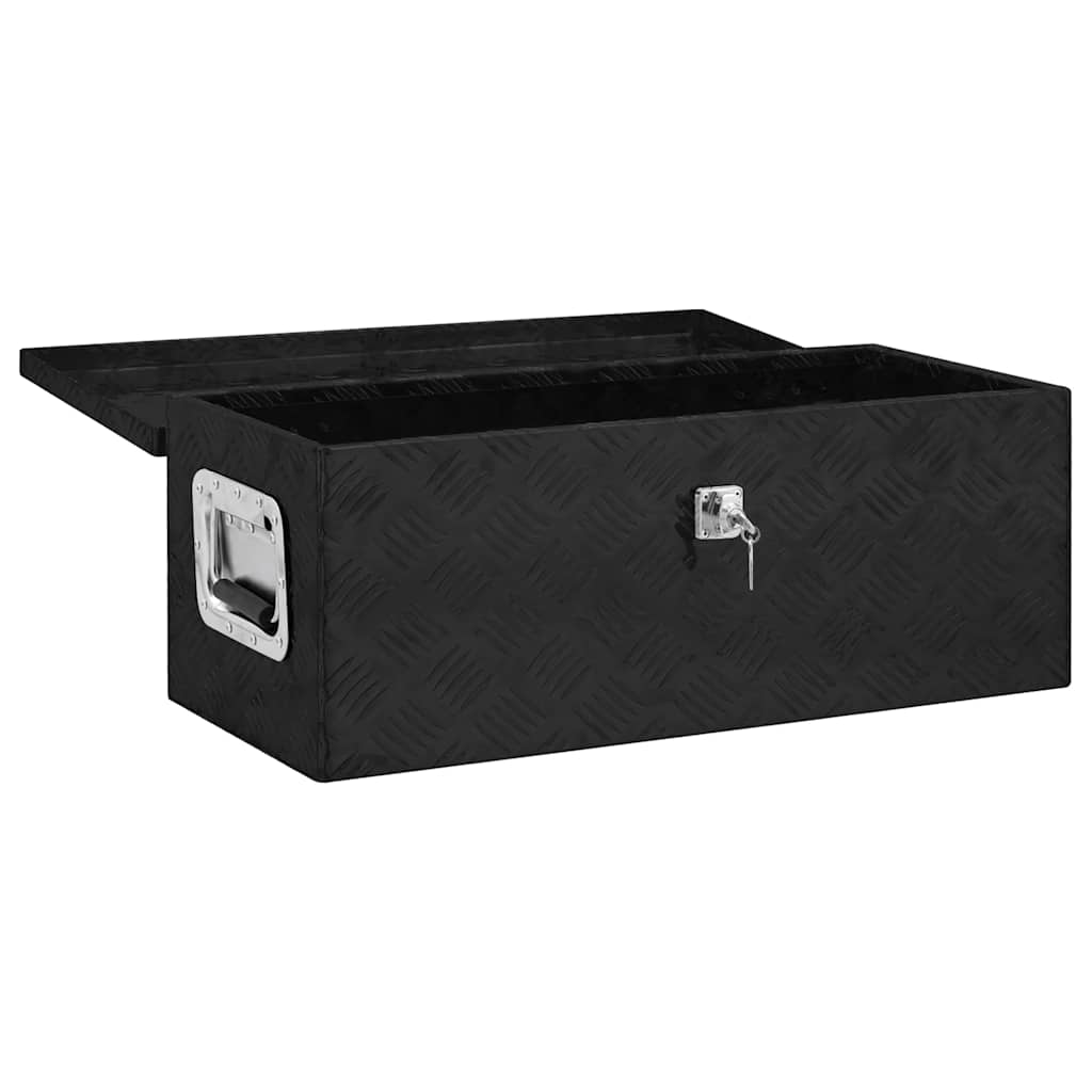 Kutija za pohranu crna 70 x 31 x 27 cm aluminijska