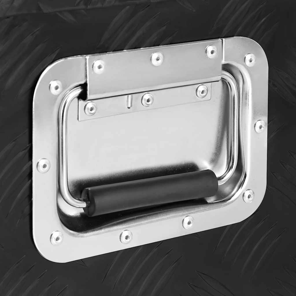 Kutija za pohranu crna 70 x 31 x 27 cm aluminijska