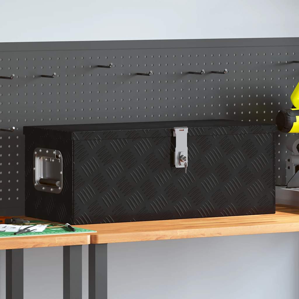 Kutija za pohranu crna 70 x 31 x 27 cm aluminijska