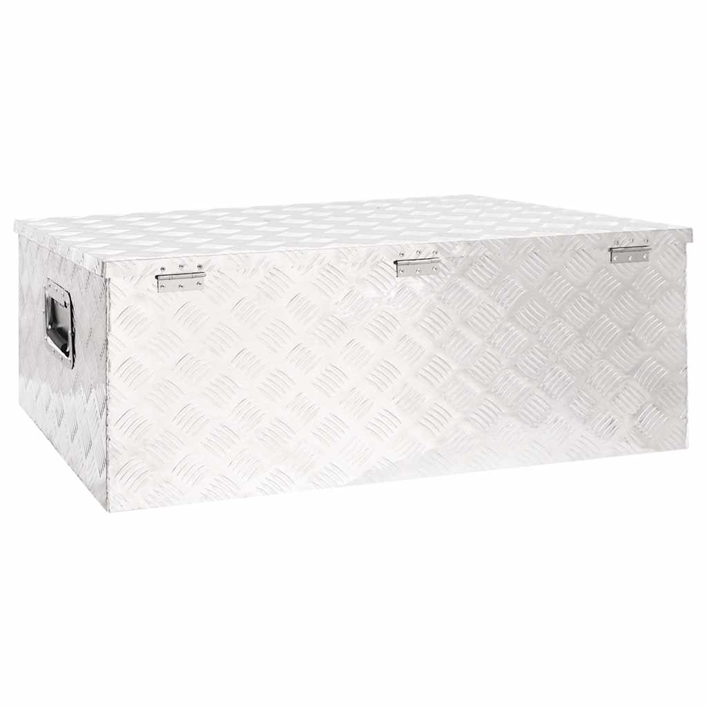 Kutija za pohranu srebrna 100 x 55 x 37 cm aluminijska