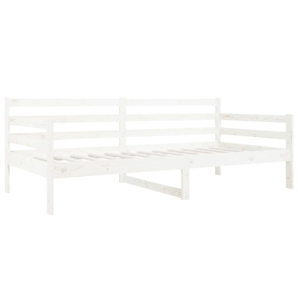 Dnevni krevet bez madraca bijeli 90 x 190 cm masivna borovina