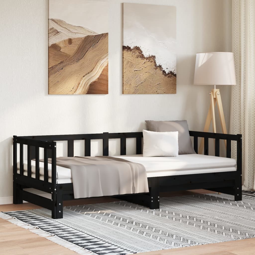 Dnevni ležaj na izvlačenje 2x(90x190) cm masivna borovina