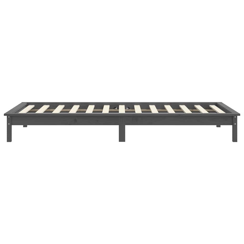 Okvir za krevet sivi 90 x 200 cm od masivne borovine