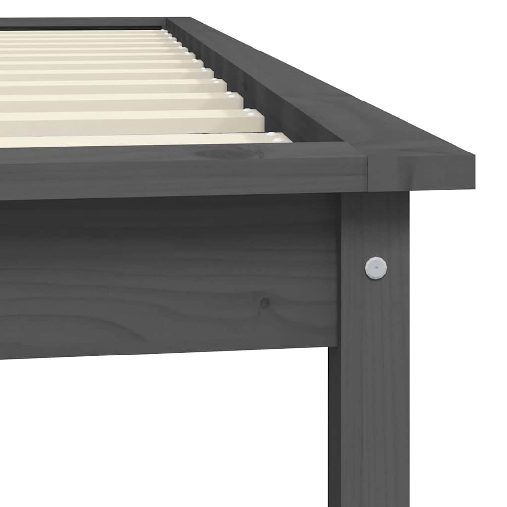 Okvir za krevet sivi 90 x 200 cm od masivne borovine