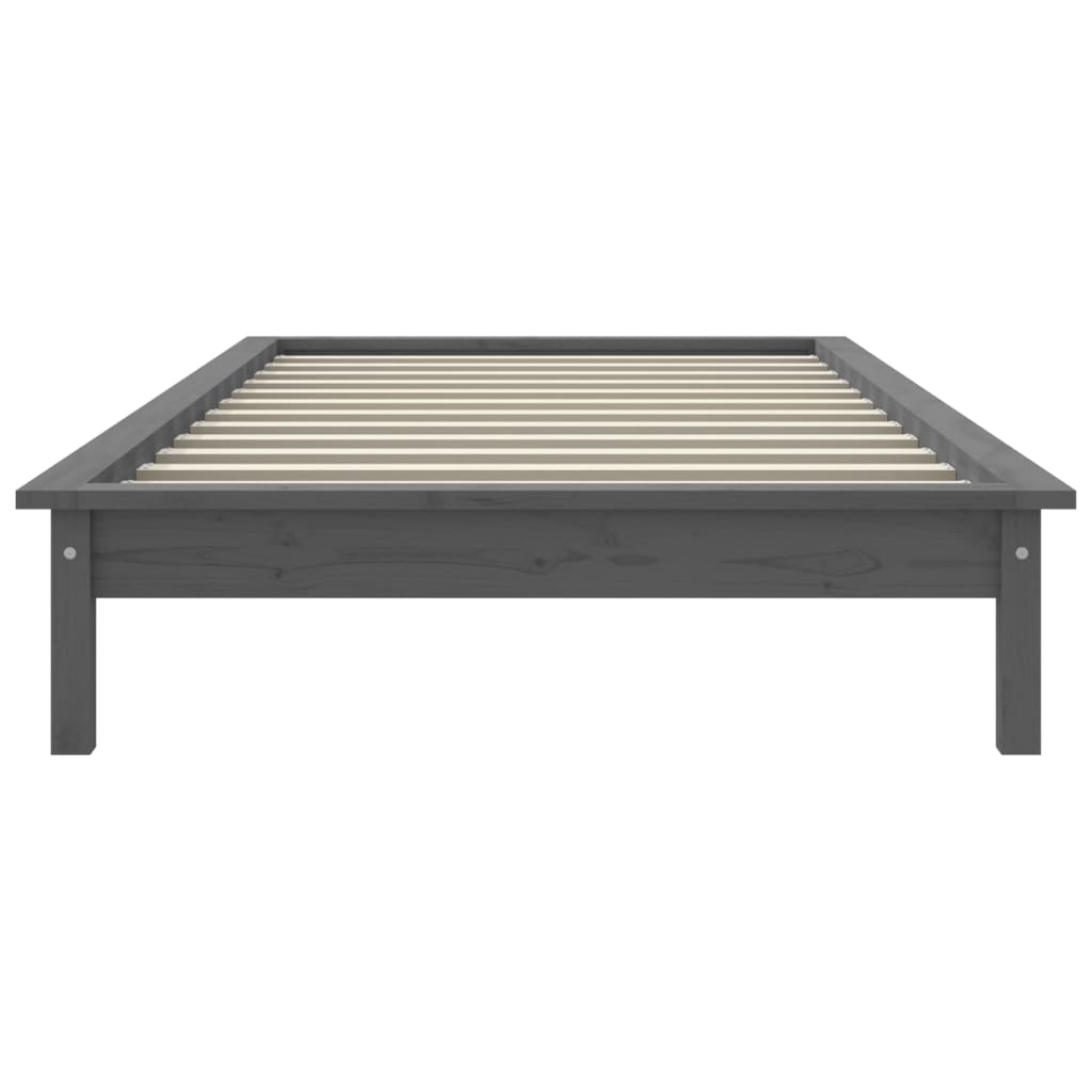 Okvir za krevet sivi 100 x 200 cm od masivne borovine