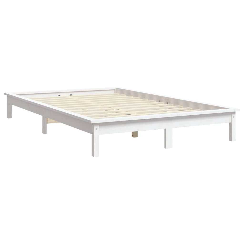 Okvir za krevet bijeli 120x200 cm od masivne borovine