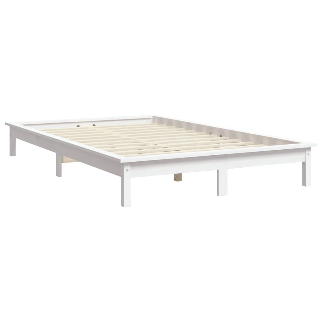Okvir za krevet bijeli 150x200 cm masivna borovina bračni