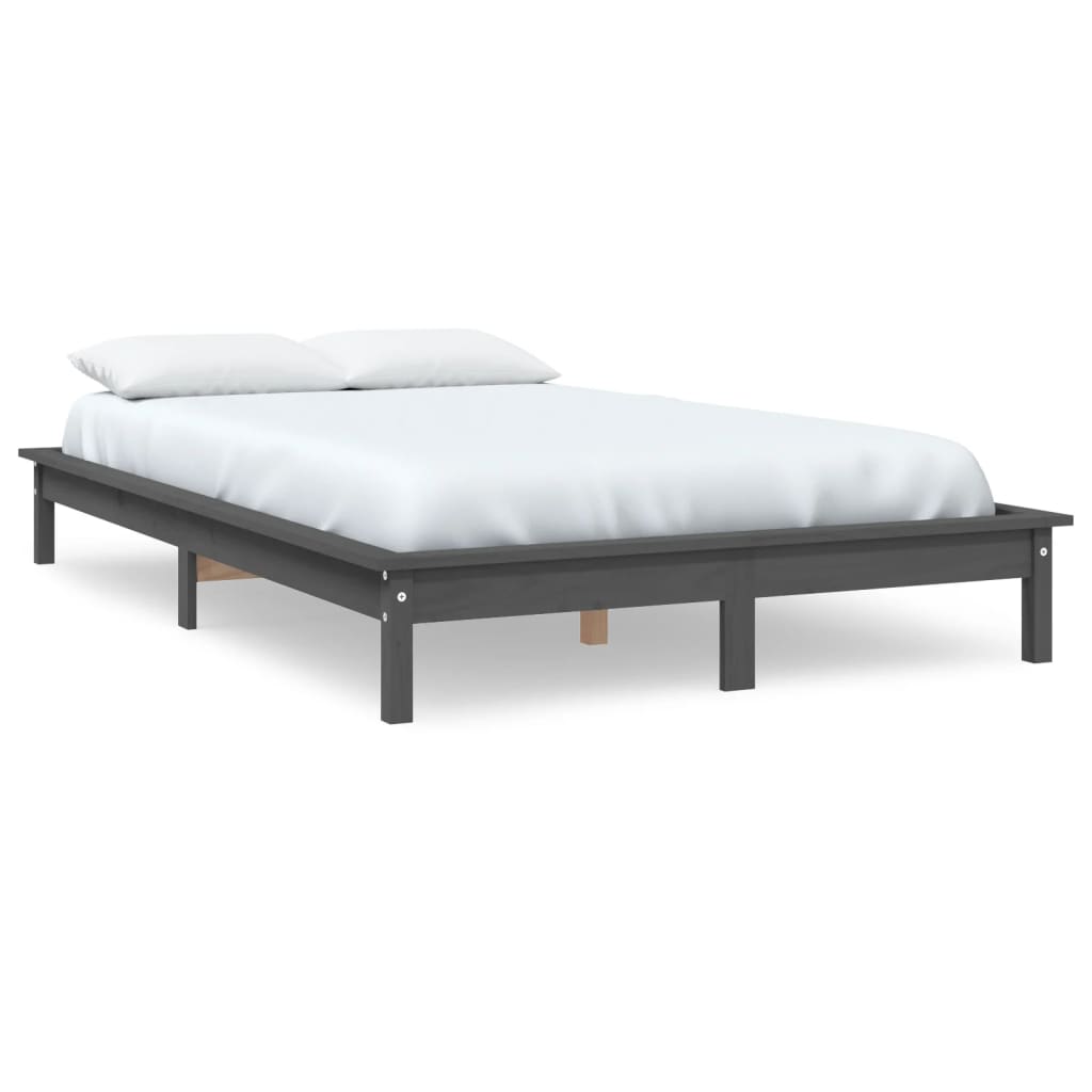 Okvir za krevet sivi 160x200 cm od masivne borovine