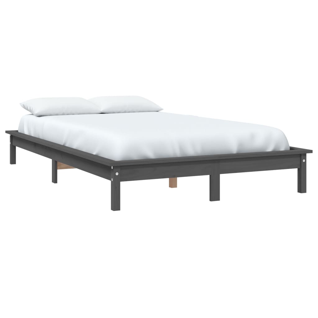 Okvir za krevet sivi 160x200 cm od masivne borovine