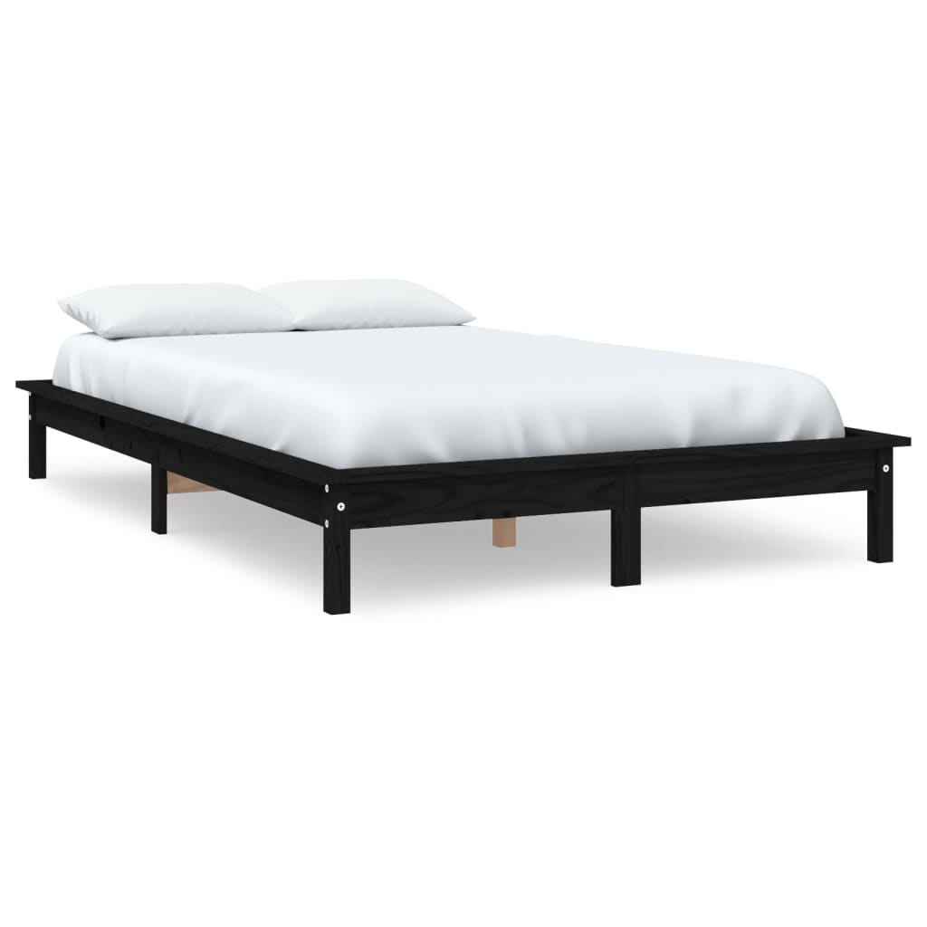 Okvir za krevet crni 160x200 cm od masivne borovine
