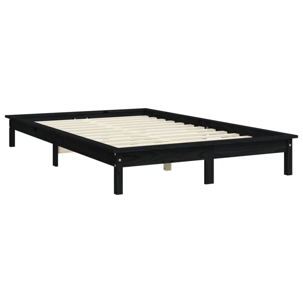 Okvir za krevet od borovine crni 180 x 200 cm veliki bračni