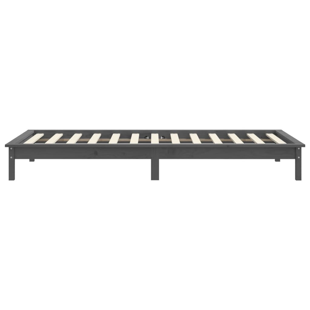 Okvir za krevet sivi od borovine 90 x 190 cm jednokrevetni