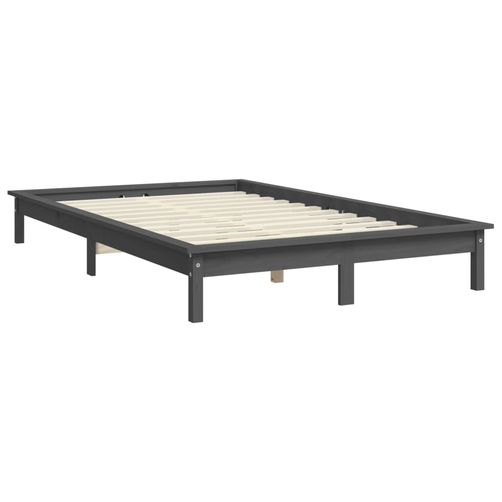 Okvir za krevet sivi 120x190 cm masivna borovina mali bračni