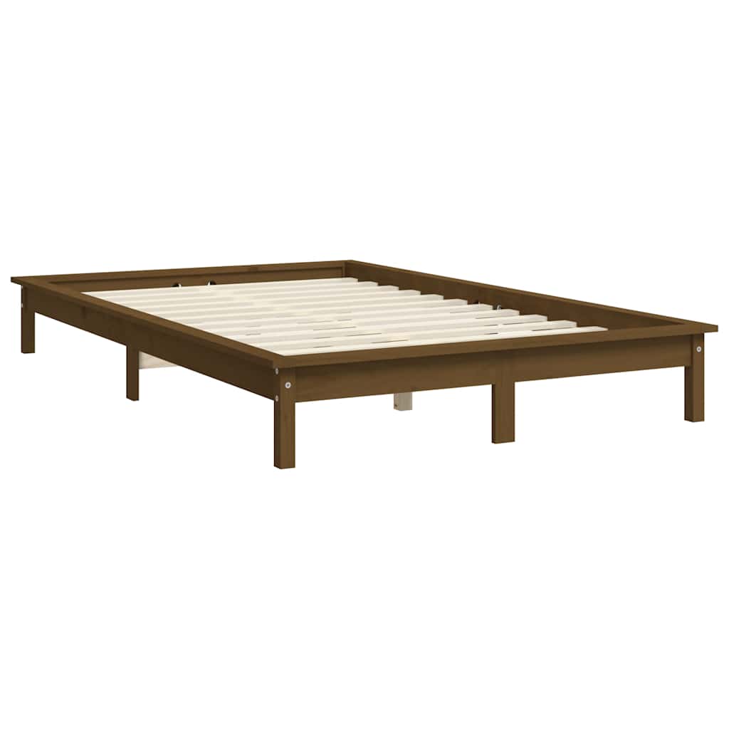 Okvir za krevet boja meda drveni 140x190 cm od masivnog drva