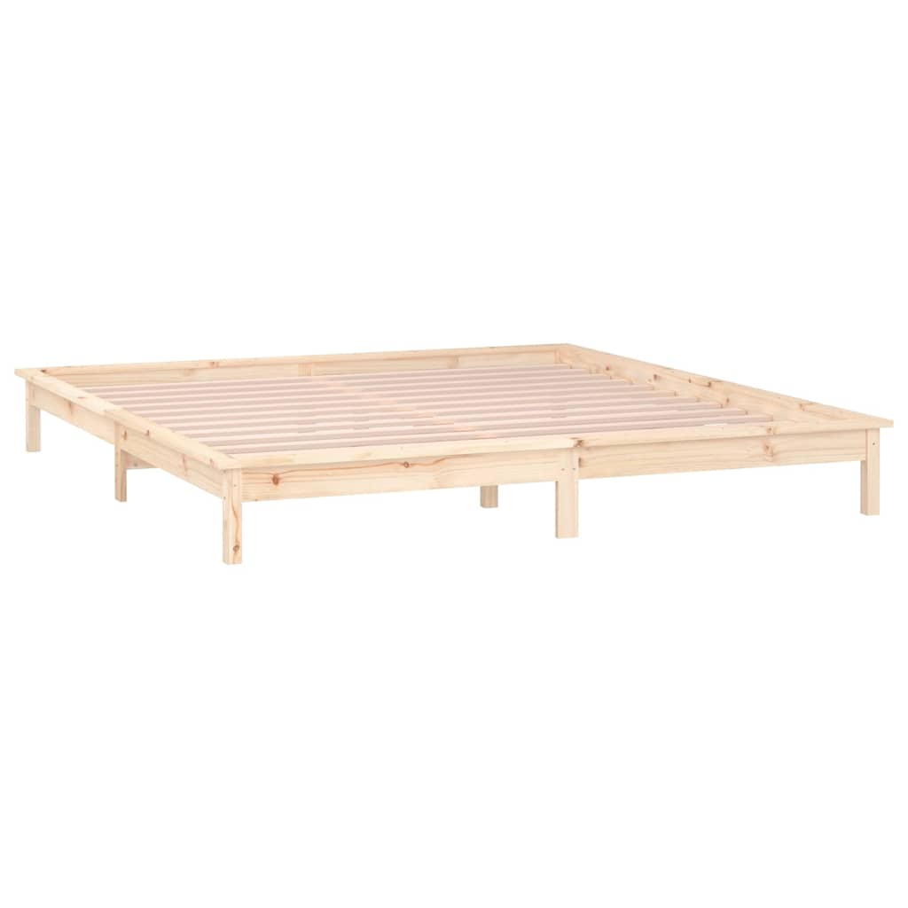 LED okvir kreveta 180 x 200 cm veliki bračni od masivnog drva