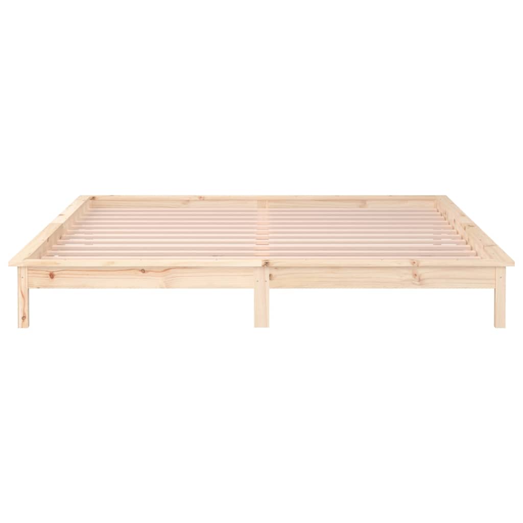 LED okvir za krevet 200 x 200 cm od masivnog drva