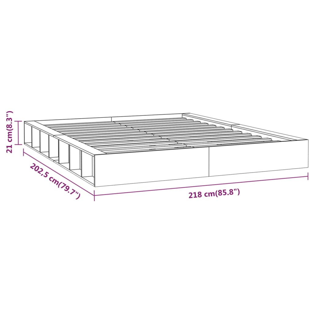 Okvir za krevet 200 x 200 cm od masivnog drva