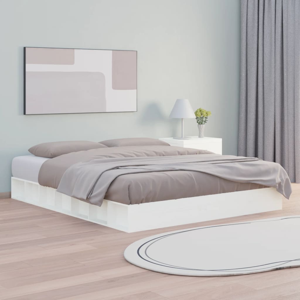 Okvir za krevet bijeli 180x200 cm bračni od masivnog drva