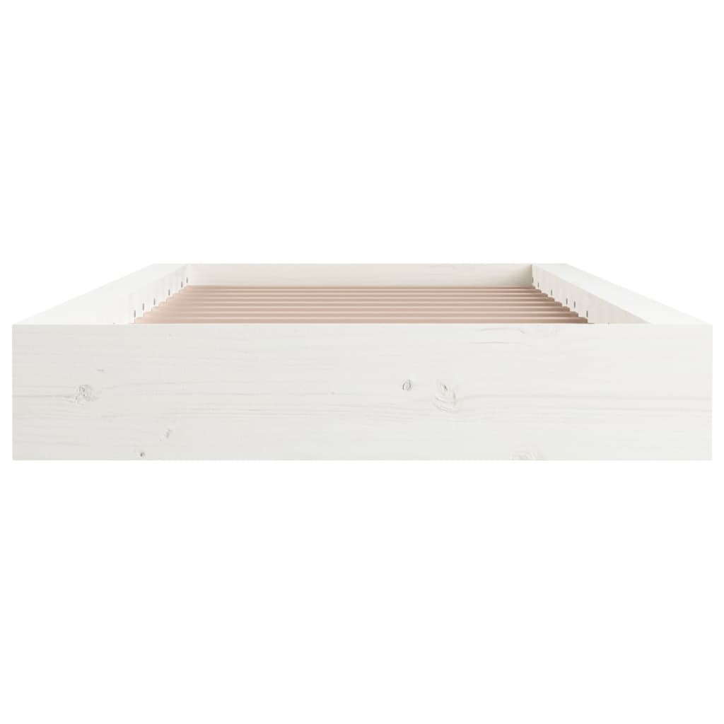 Okvir za krevet bijeli 75 x 190 cm jednokrevetni drveni