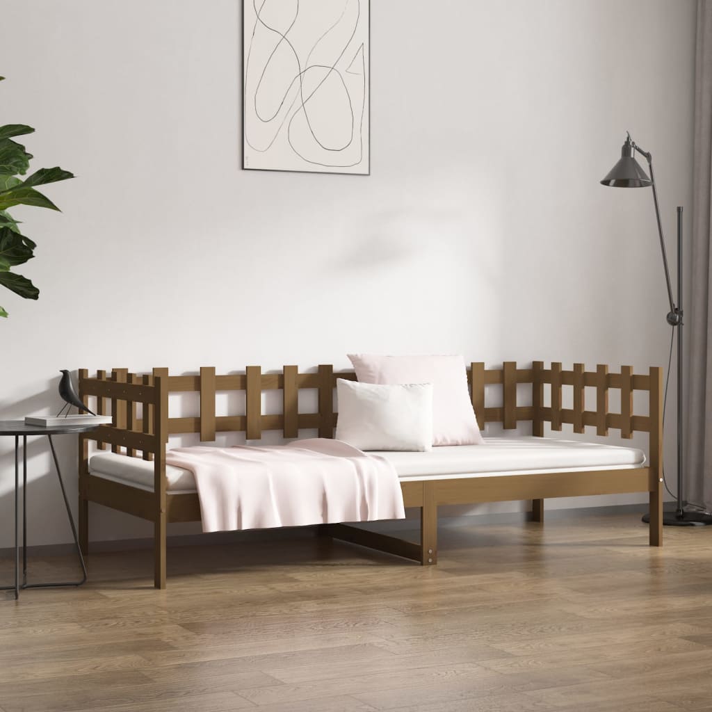 Dnevni ležaj smeđa boja meda 80 x 200 cm od masivne borovine
