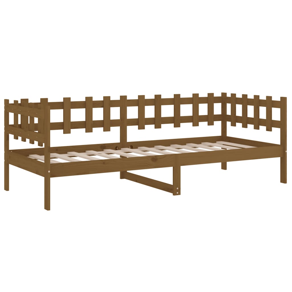 Dnevni ležaj smeđa boja meda 90x200 cm od masivne borovine