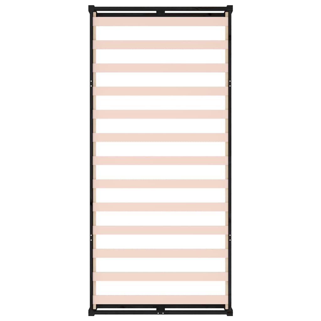 Okvir za krevet crni 90 x 200 cm od masivnog drva