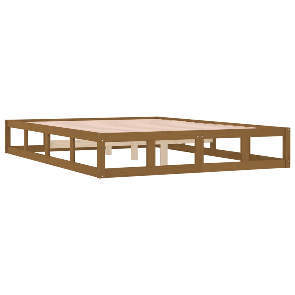 Okvir za krevet smeđi boja meda 200x200 cm od masivne borovine
