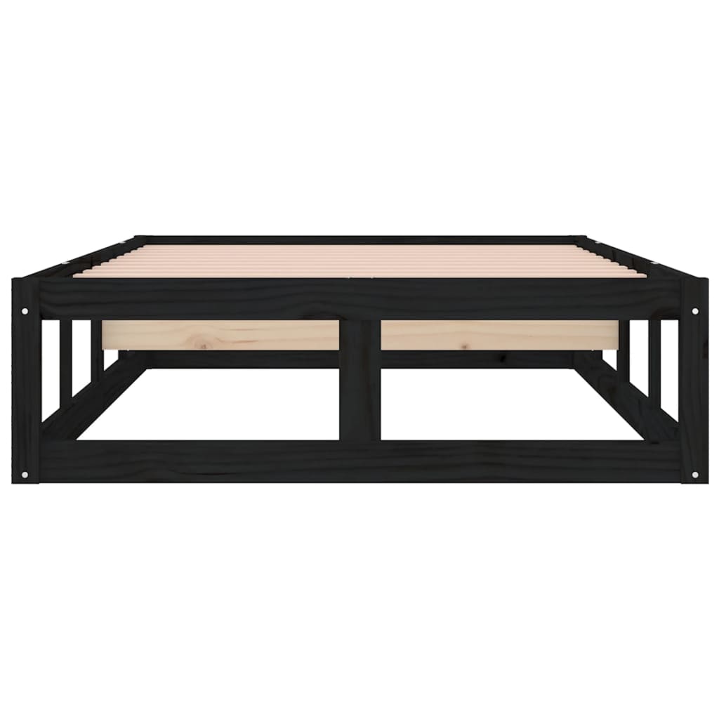 Okvir za krevet crni 75x190 cm jednokrevetni masivno drvo