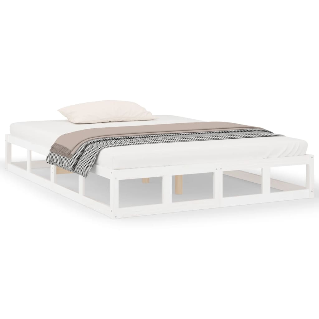 Okvir za krevet bijela 120 x 190 cm mali bračni drveni