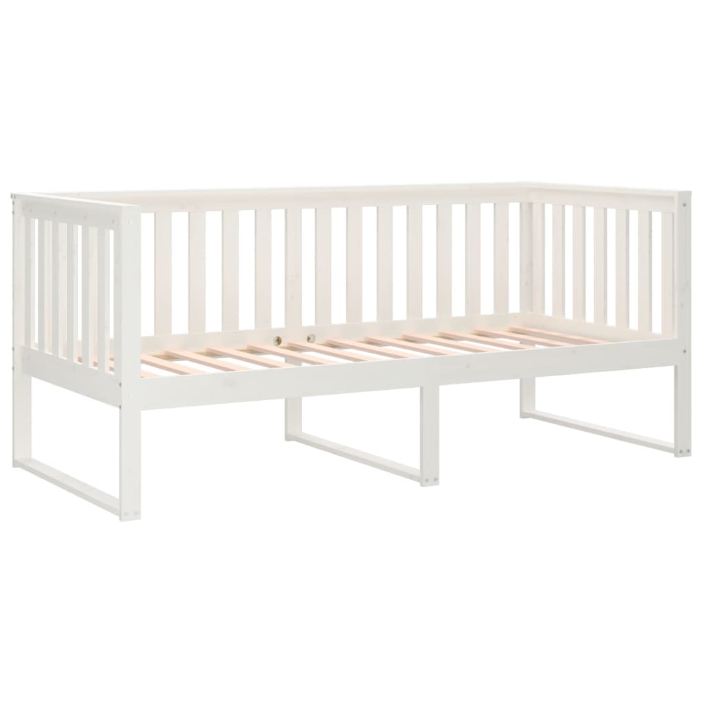 Dnevni krevet bez madraca bijeli 90 x 190 cm masivna borovina