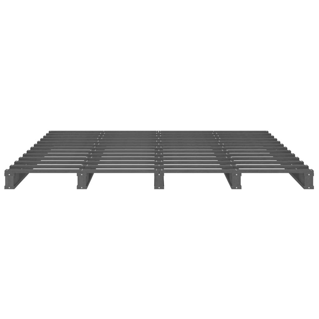 Krevet od paleta sivi 150x200 cm od masivne borovine bračni